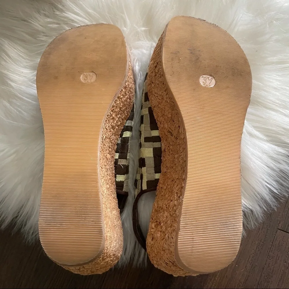 VICINI wedge Slingback kork patterned sandal